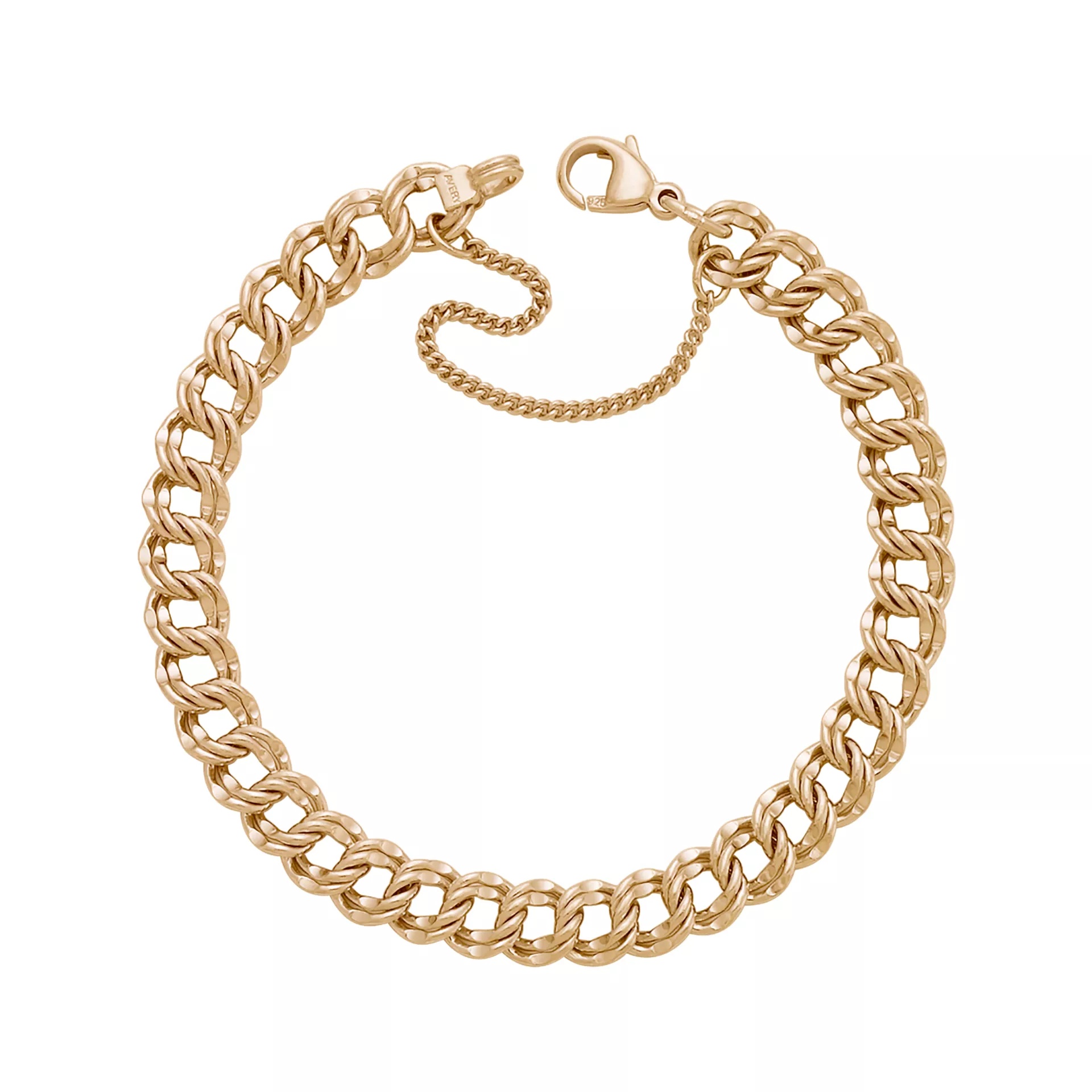 Medium Double Curb Charm Bracelet