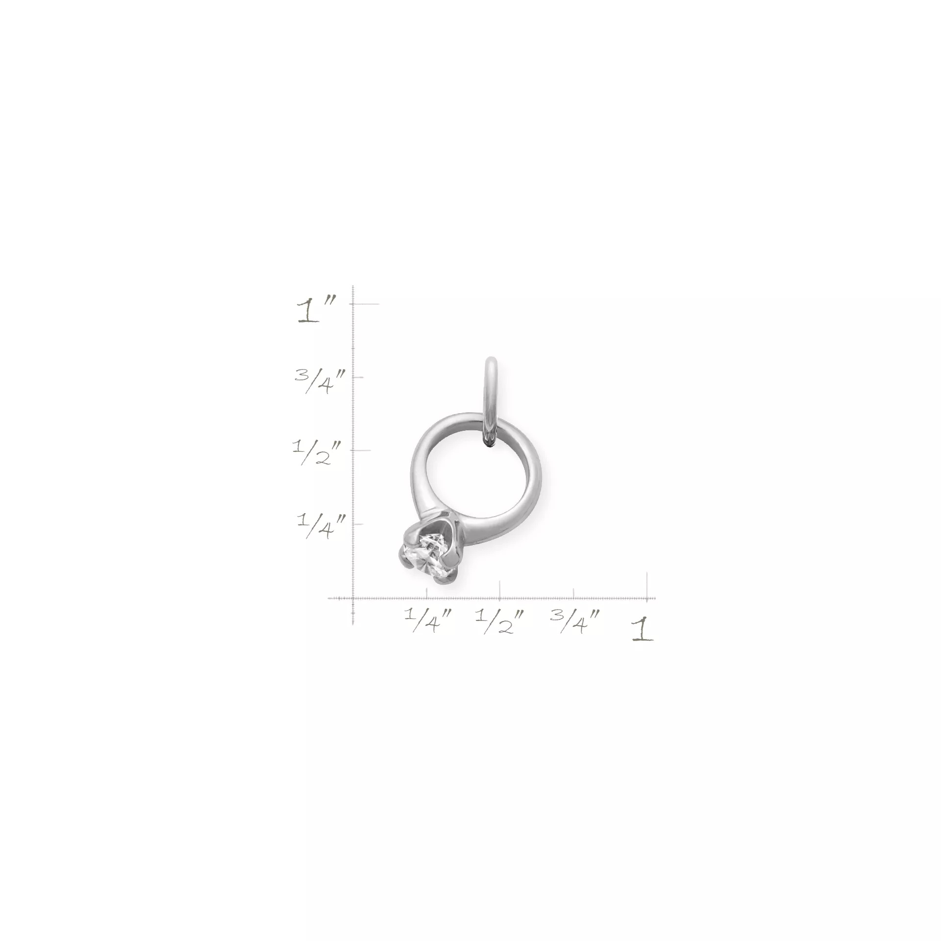 Engagement Ring Charm with Cubic Zirconia - Image 2