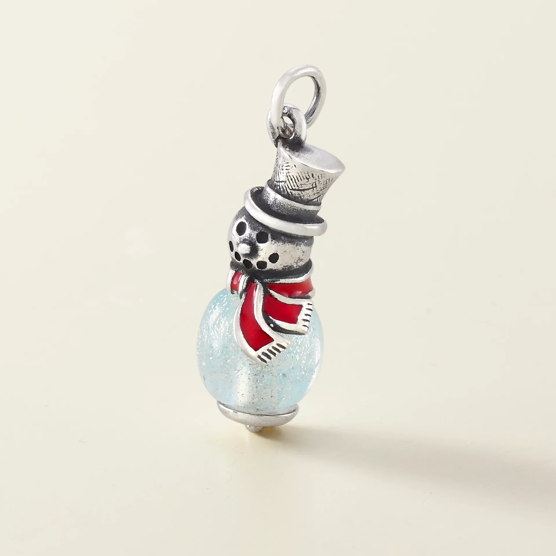 Enamel Snowman Art Glass Charm - Image 2