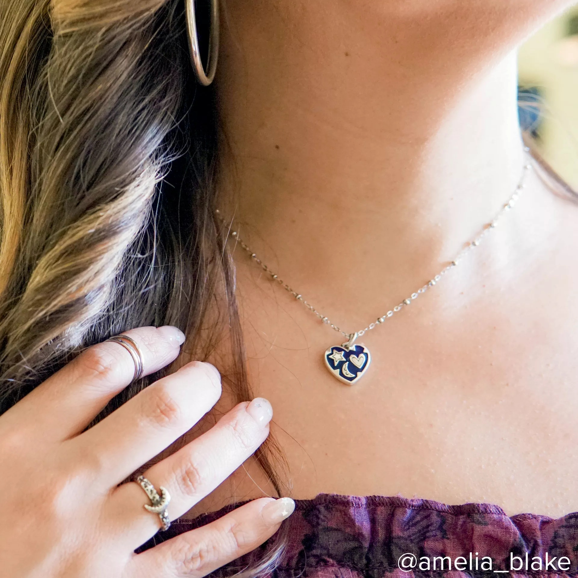 Enamel Written in the Stars Heart Charm - Image 3