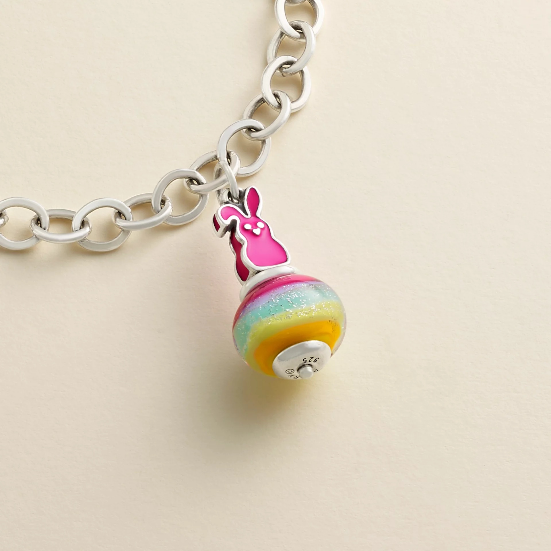 Enamel Sweet Bunny Art Glass Charm - Image 3