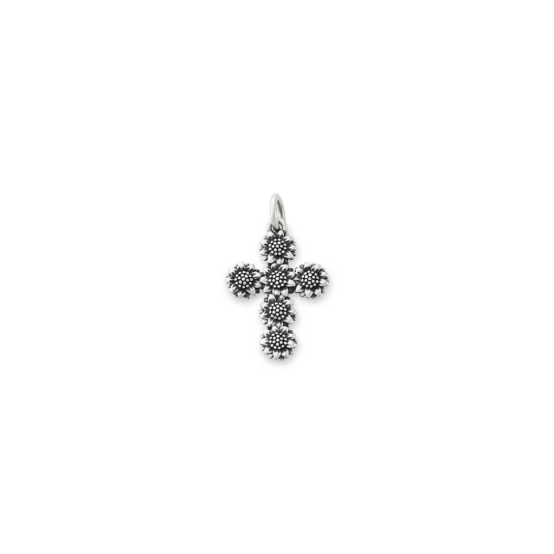 Sunflower Cross Charm