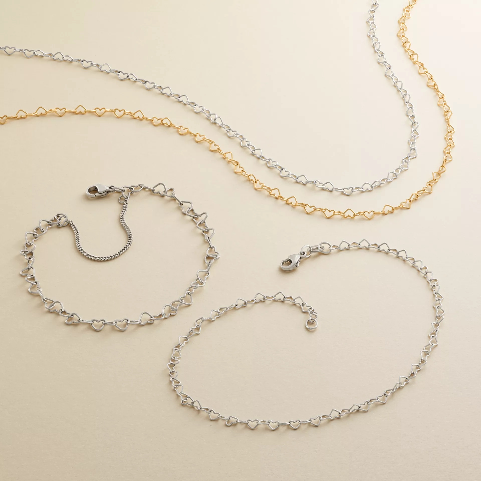 Delicate Connected Hearts Anklet - Image 3