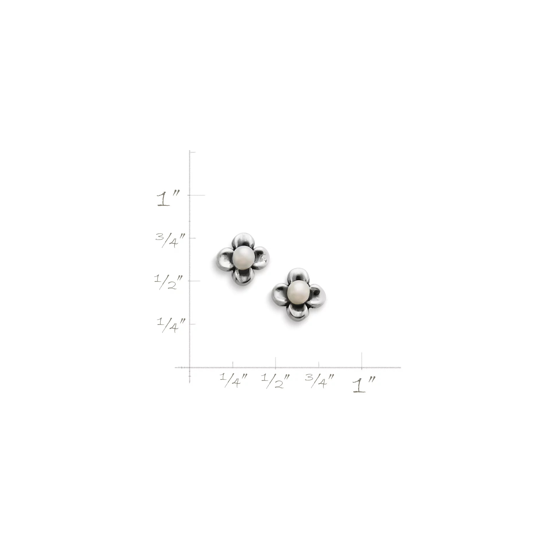 Tiny Blossom Studs with Cultured Pearl - Image 3