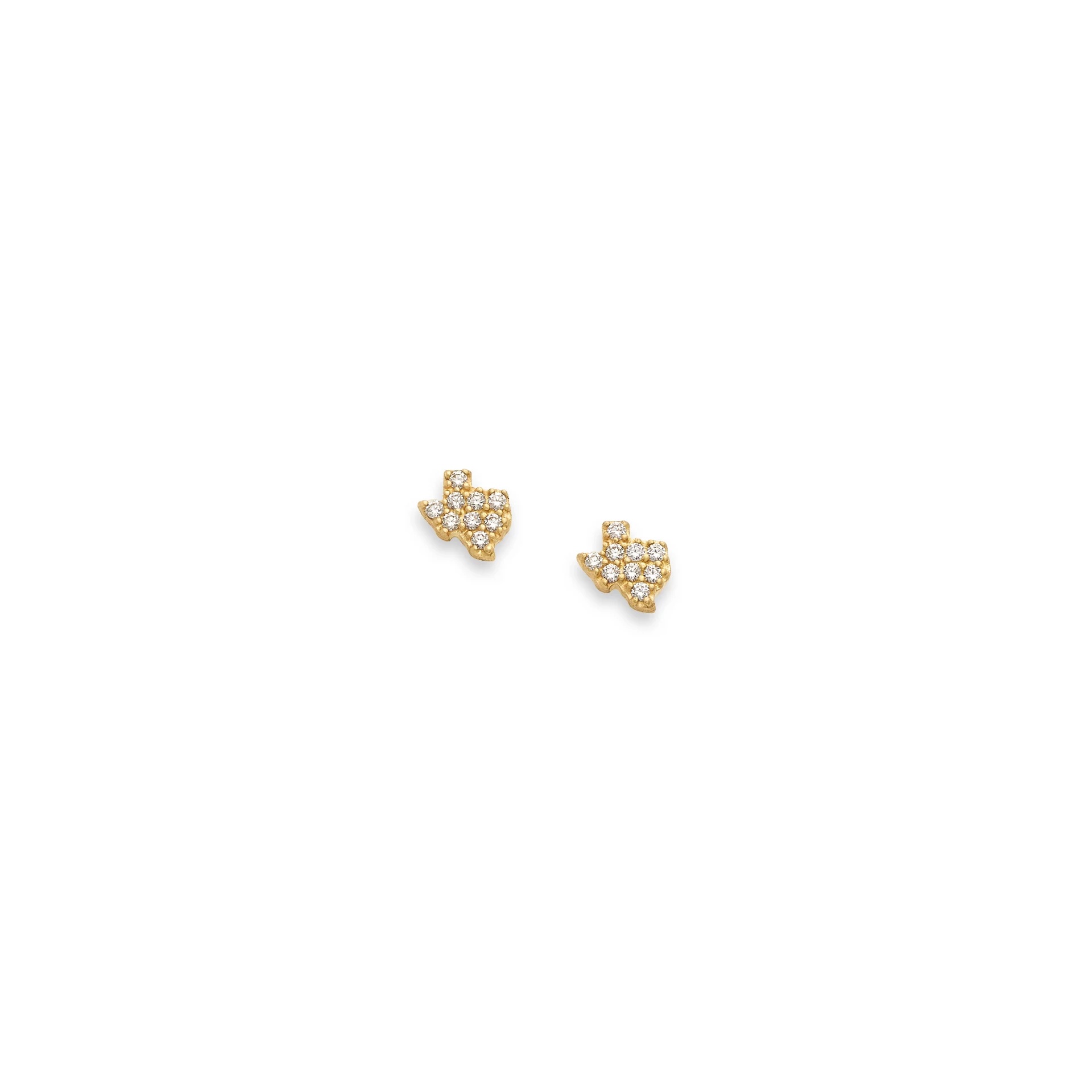 Delicate Pave Diamond Texas Studs