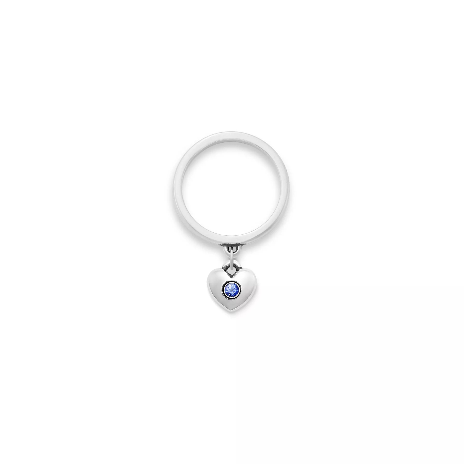 Keepsake Heart Birthstone Charm Dangle Ring