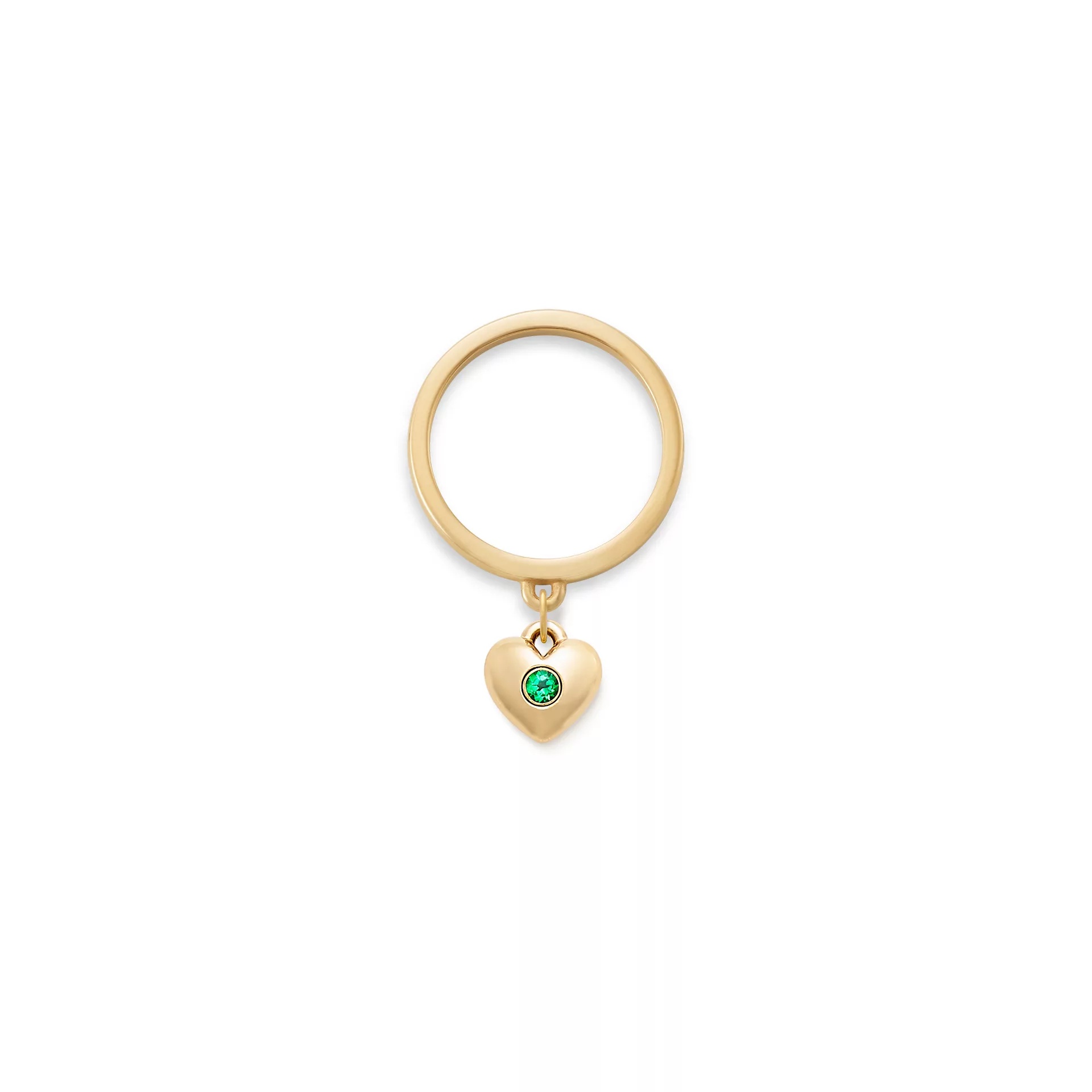 Keepsake Heart Birthstone Charm Dangle Ring