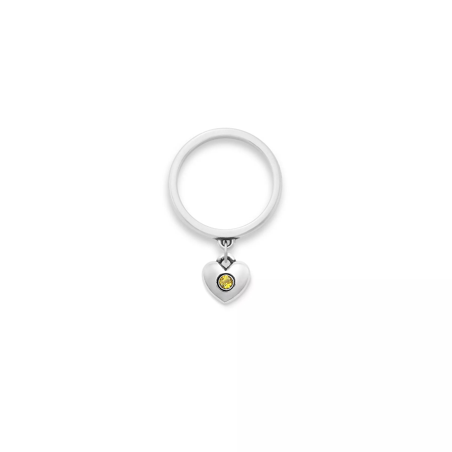 Keepsake Heart Birthstone Charm Dangle Ring