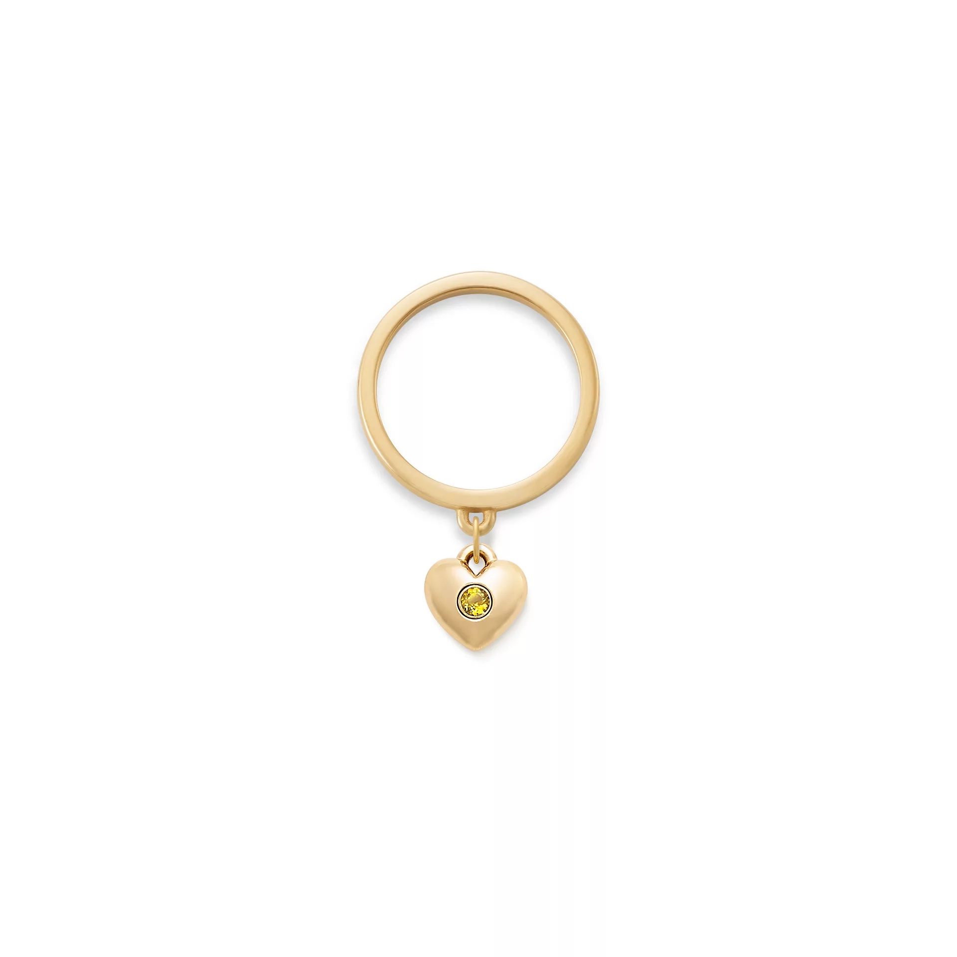 Keepsake Heart Birthstone Charm Dangle Ring