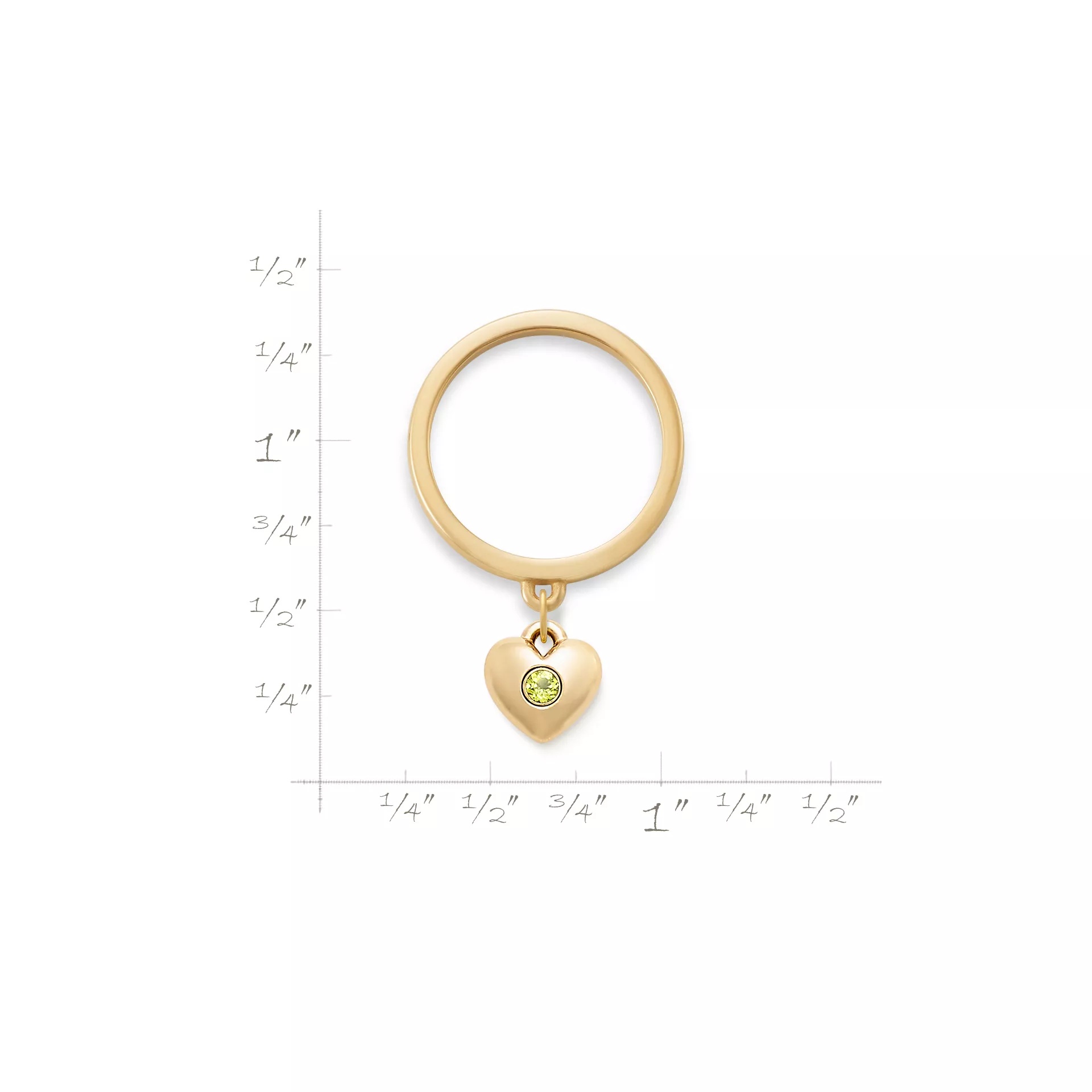 Keepsake Heart Birthstone Charm Dangle Ring - Image 2