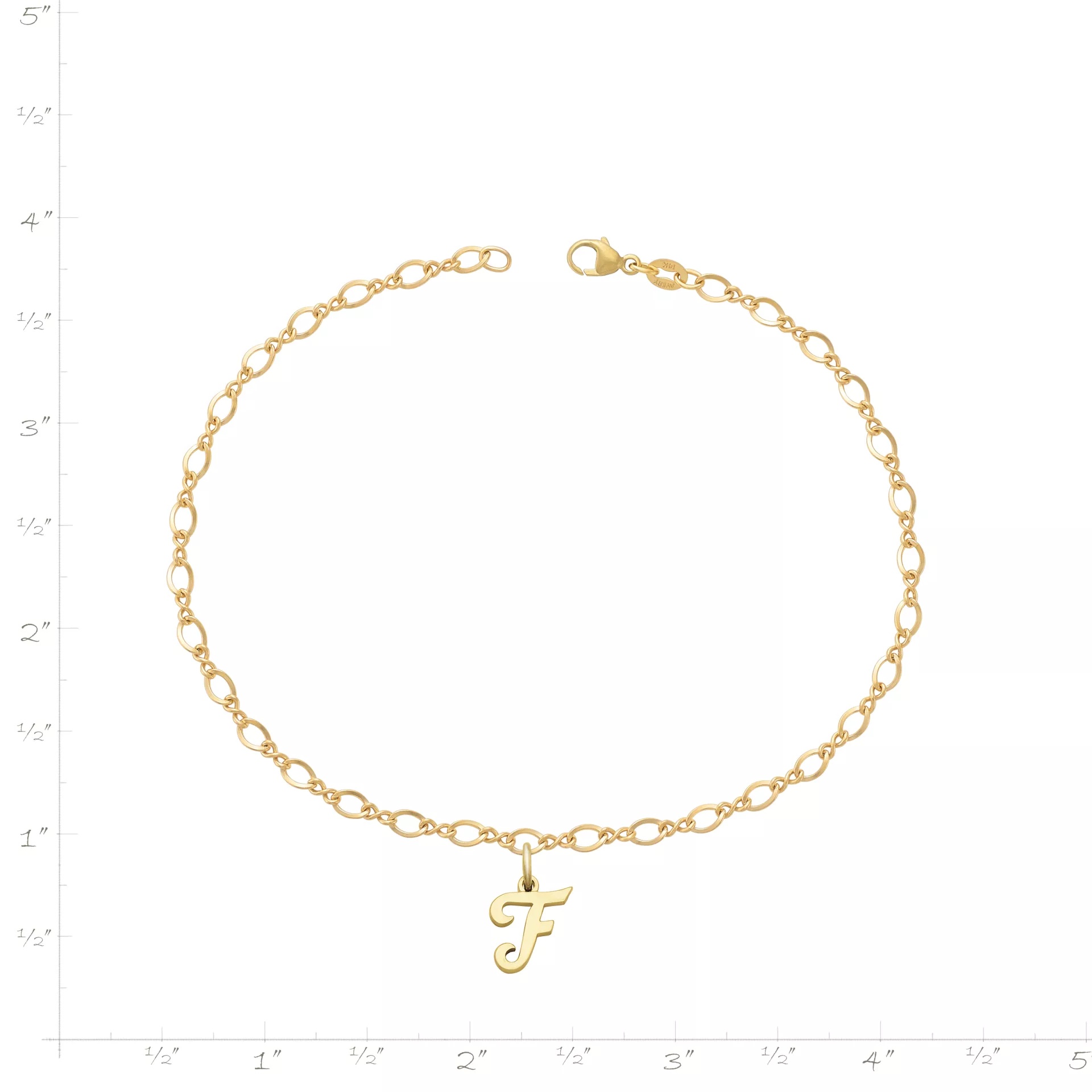 Small Script Initial Anklet - Image 3