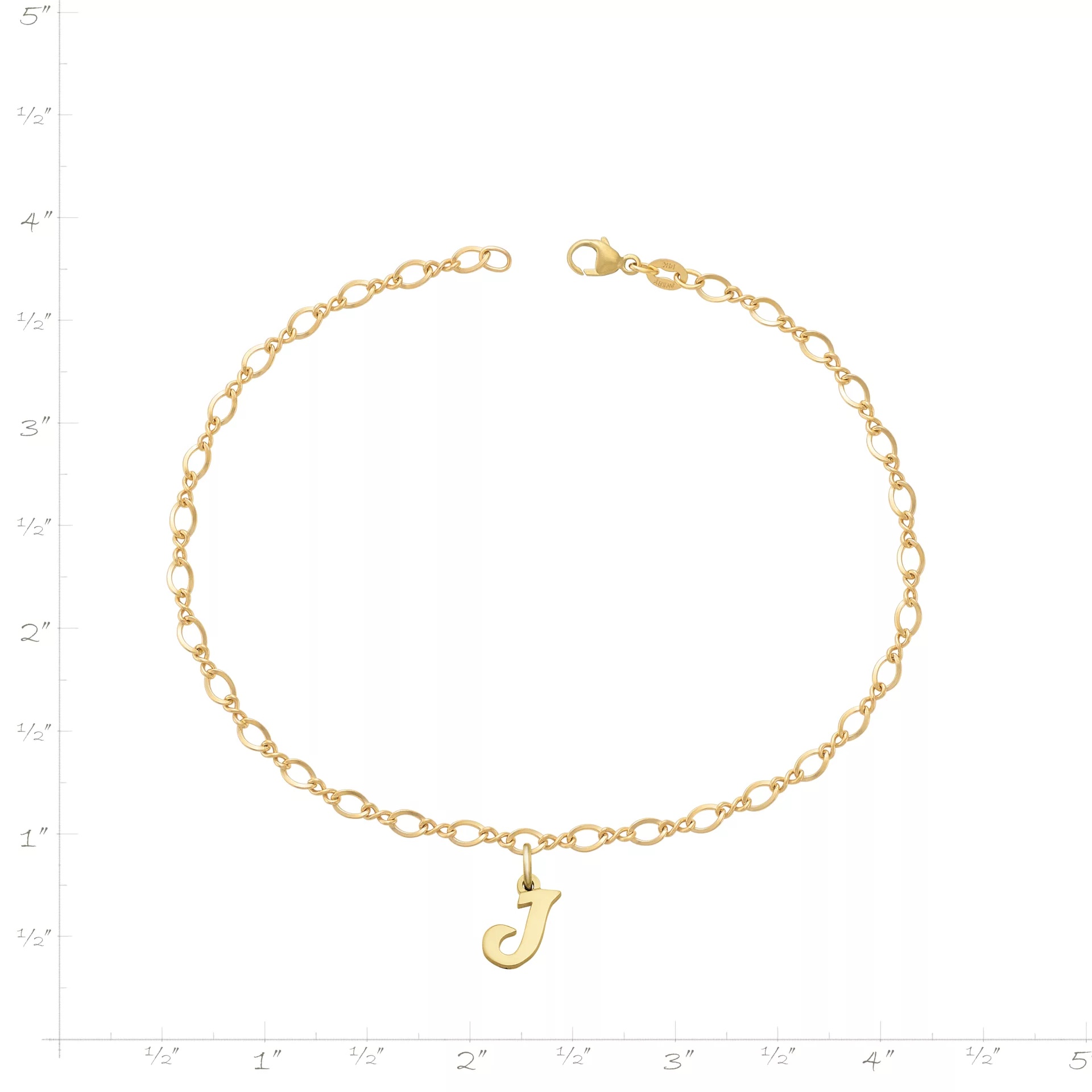 Small Script Initial Anklet - Image 3