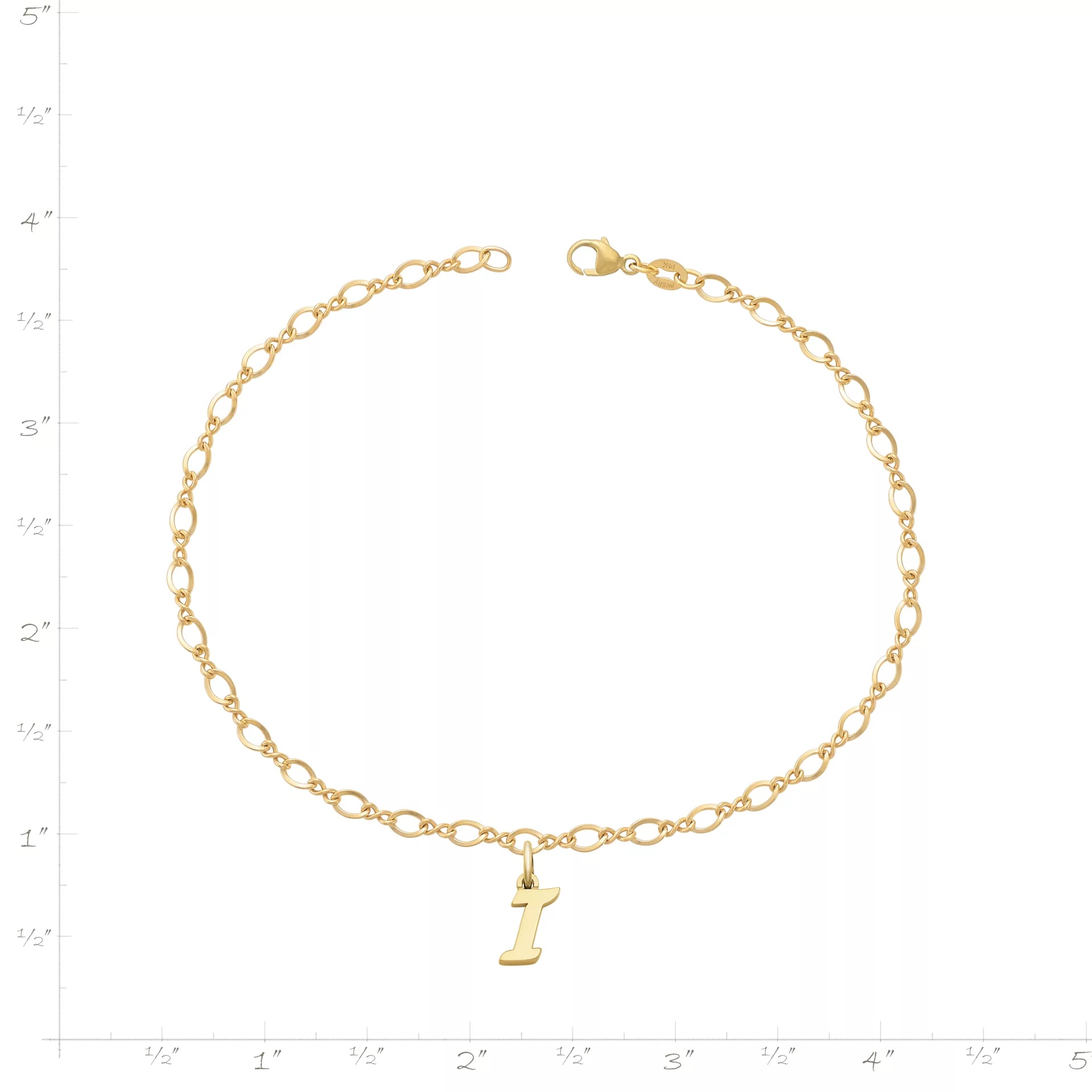 Small Script Initial Anklet - Image 3