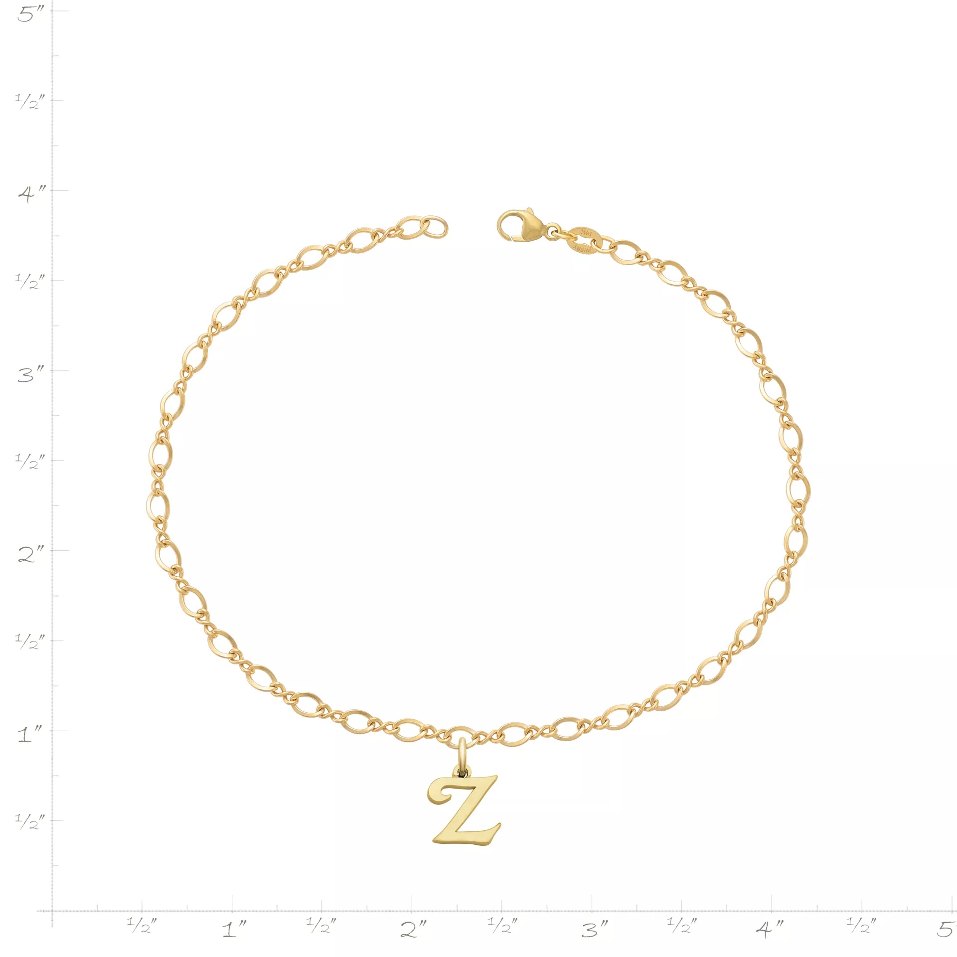 Small Script Initial Anklet - Image 3