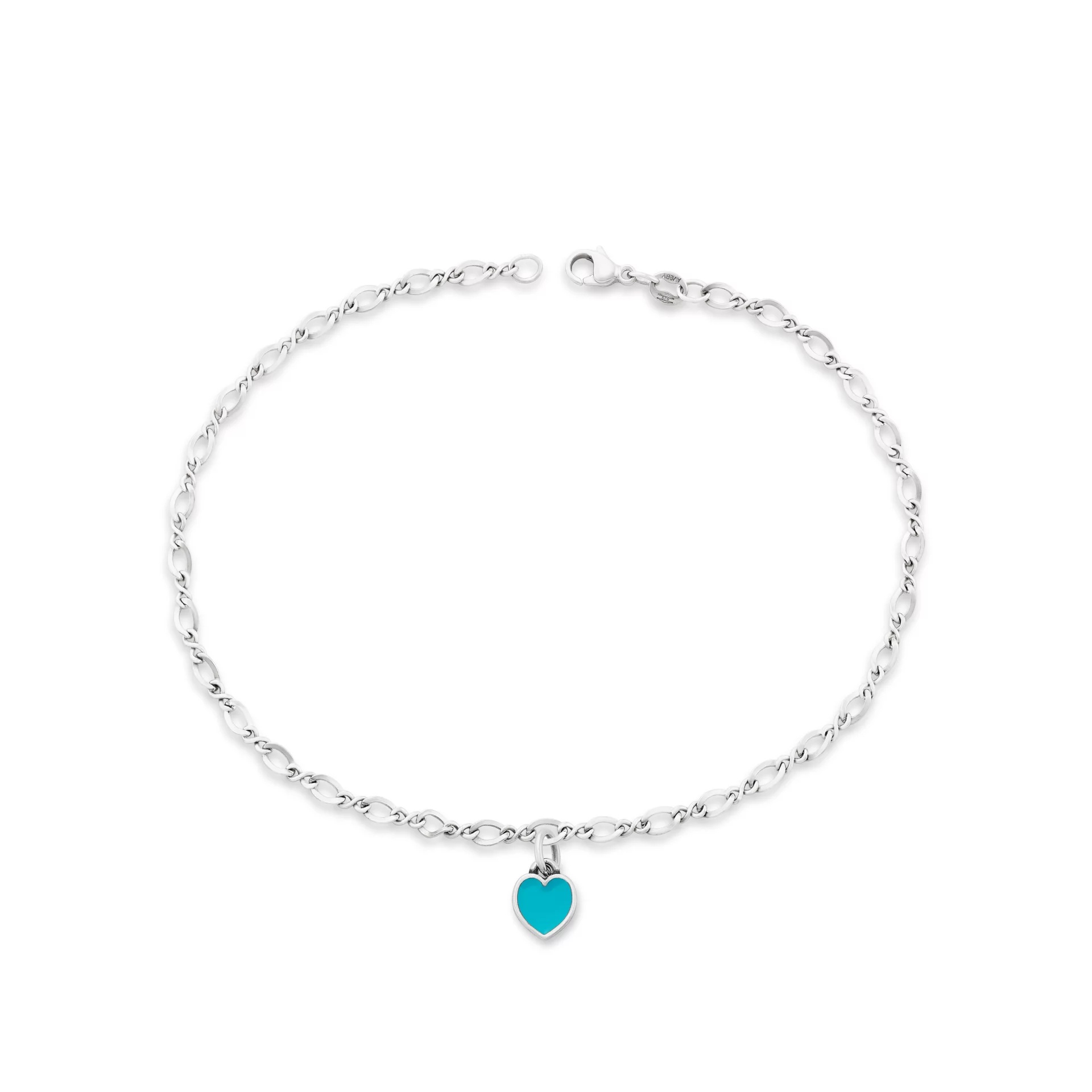 Enamel Connected Hearts Anklet