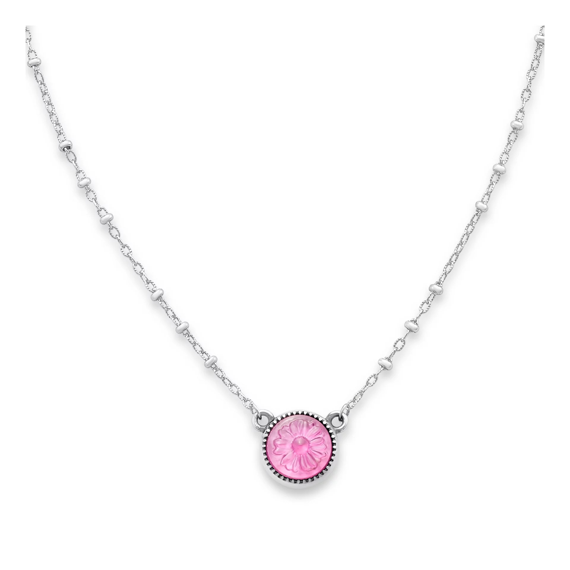 Sculpted Daisy Layered Gemstone Necklace