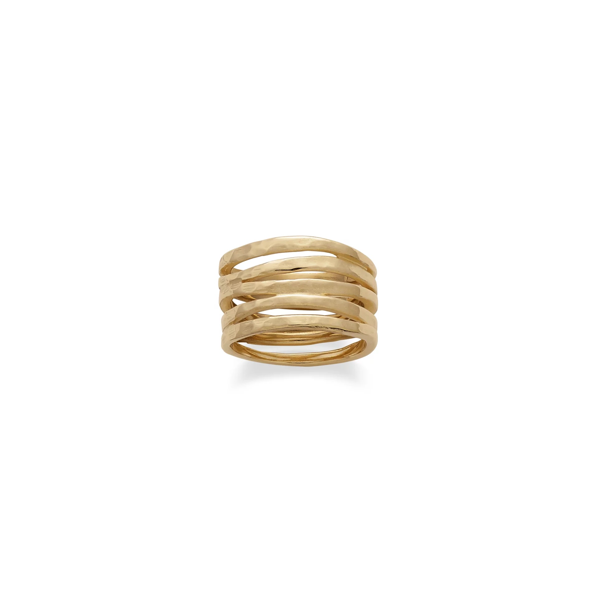 Stacked Hammered Ring