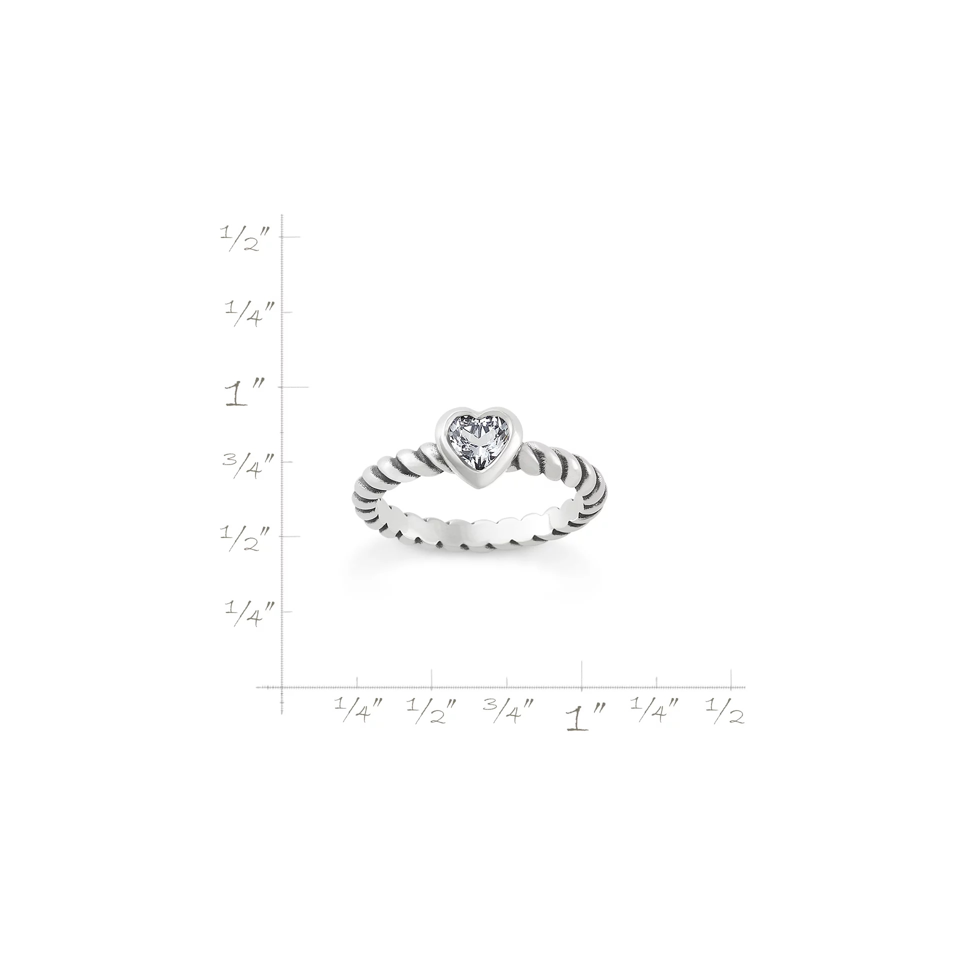 Gemstone Heart Twisted Wire Ring - Image 5