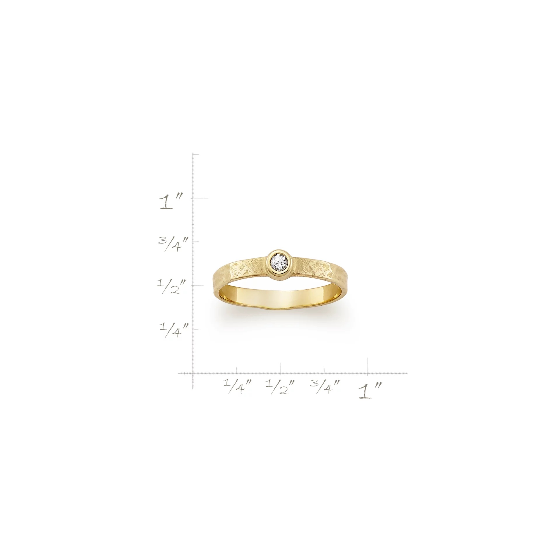 Petite Hammered Gemstone Ring - Image 3