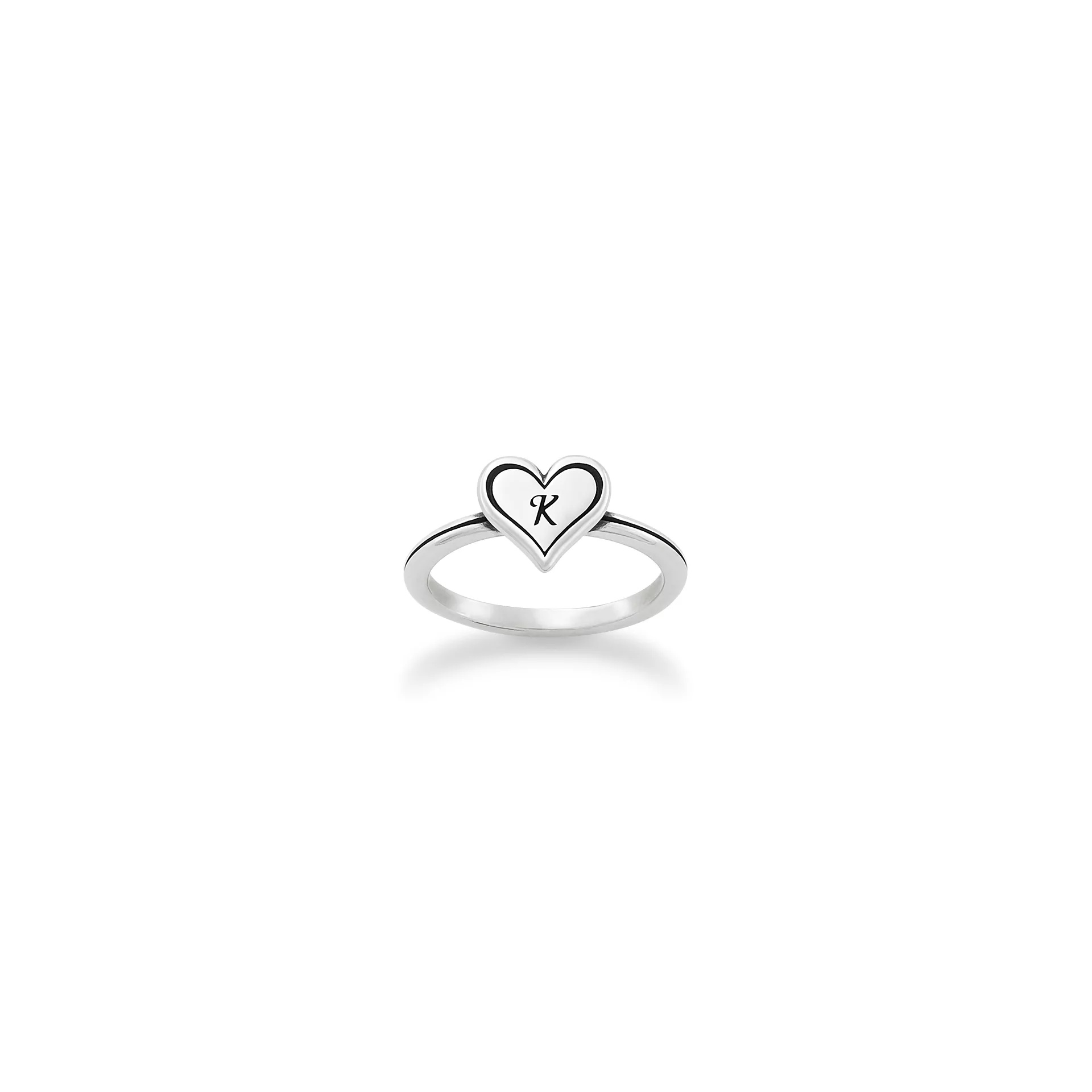 Delicate Heart Initial Ring