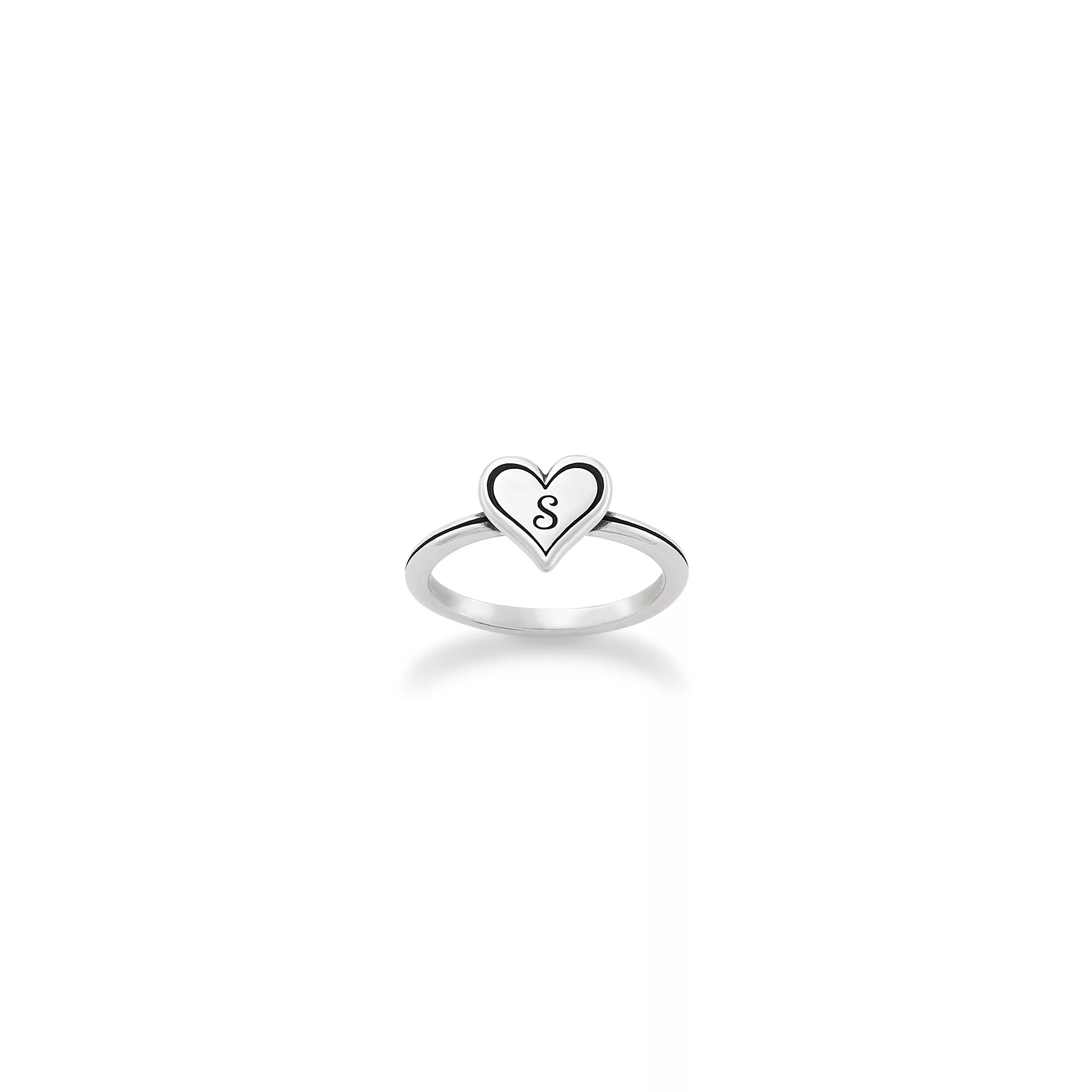 Delicate Heart Initial Ring