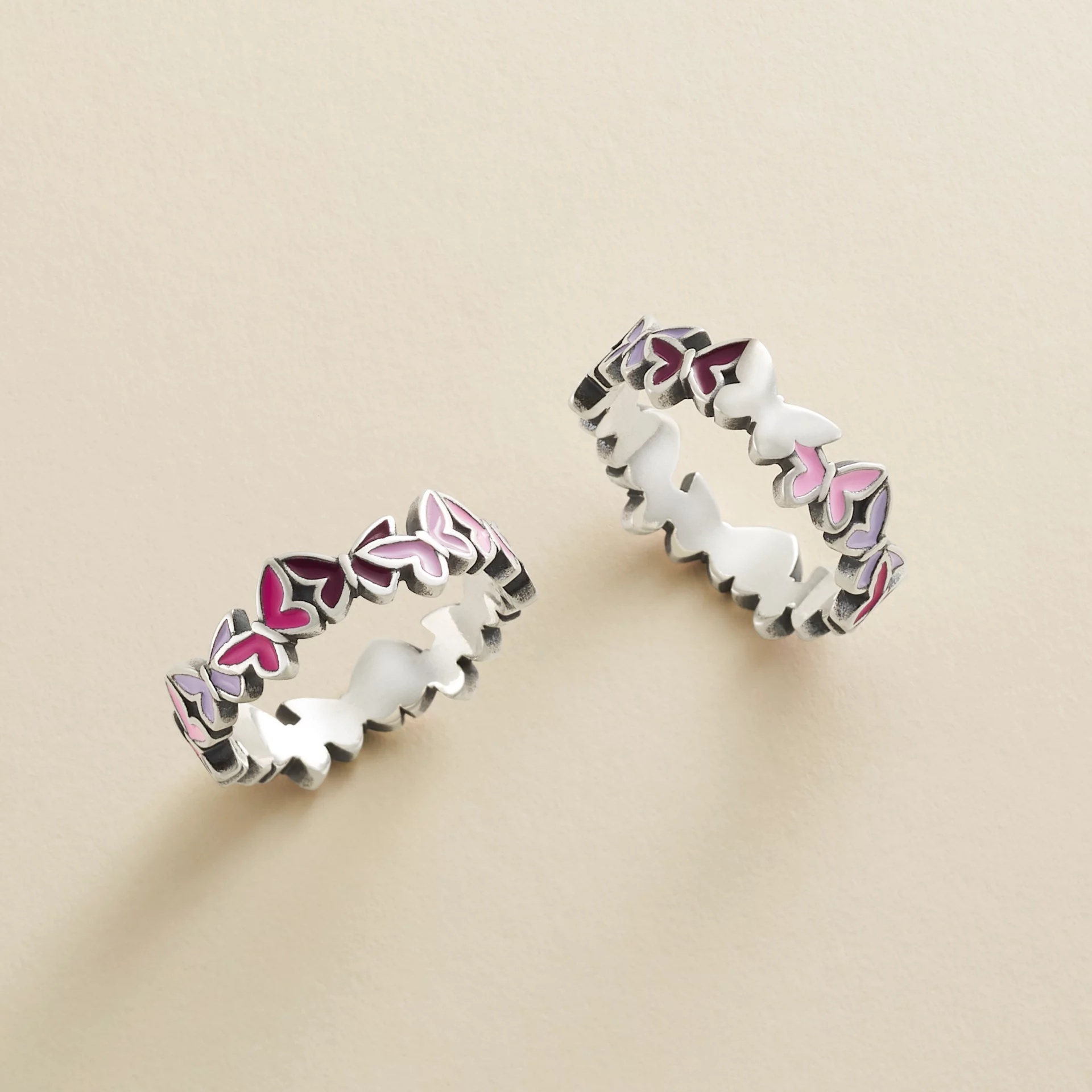 Enamel Connected Butterflies Ring - Image 2